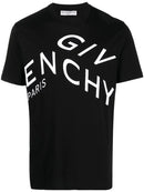 Givenchy Refracted Design Logo Embroidered Oversized Fit T-Shirt in Black