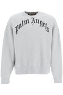 Palm Angels GD Curved Logo print Sweatshirt in Grey