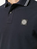 Stone Island Cotton Piqué Polo Shirt in Navy Blue