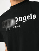 Palm Angels Paris Black Sprayed T-Shirt in Black