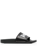 Palm Angels Logo-Print Sliders in Black