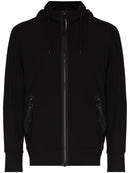 C.P. Company Diagonal Raised Fleece Goggle Jacket in Black