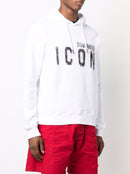 Dsquared2 Icon  Spray Splatter Cotton Hoodie White