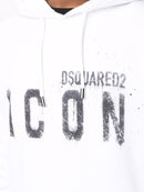 Dsquared2 Icon  Spray Splatter Cotton Hoodie White