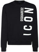 Dsquared2 Vertical Icon Print Jersey Sweatshirt Black