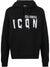 Dsquared2 Icon Paint-splatter Cotton Hoodie Black