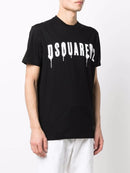 Dsquared2 Graffiti-print Paint Cotton T-shirt in Black