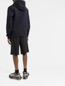 C.P Company Diagonal Raised Fleece Hoodie in Navy