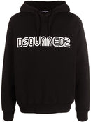 Dsquared2 Outline logo-print Cotton Hoodie Black