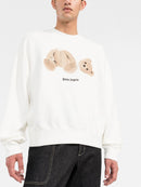 Palm Angels Bear Crew Neck Sweatshirt White