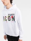 Dsquared2 Icon Paint Splatter Hoodie White