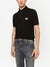 Dolce & Gabbana Silver Plaque Logo Polo in Black