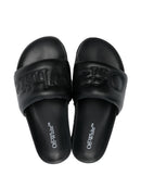 Off-White Bookish Leather Sliders in Black