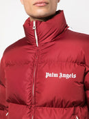 Palm Angels Classic Logo-print Padded Down Coat in Red