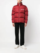 Palm Angels Classic Logo-print Padded Down Coat in Red