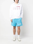 Dsquared2 Icon Logo Printed Cotton Shorts in Blue