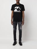 Dsquared2 Bold Maple Leaf Logo Printed T-Shirt in Black