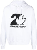 Dsquared2 Cool Fit Maple Leaf Hoodie White