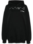 Balenciaga Hand Drawn-logo Cotton Hoodie Black