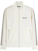 Palm Angels Track Logo Print Jacket in Butter/Cream