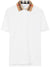 Burberry Vintage Check Print Collar Polo Shirt in White