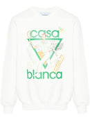 Casablanca Le Jeu Printed Cotton Sweatshirt in White