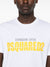 Dsquared2 Yellow Split Printed Logo T-Shirt in White