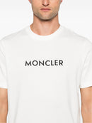 Moncler Embossed-branding Crew-neck Cotton-jersey T-shirt in White