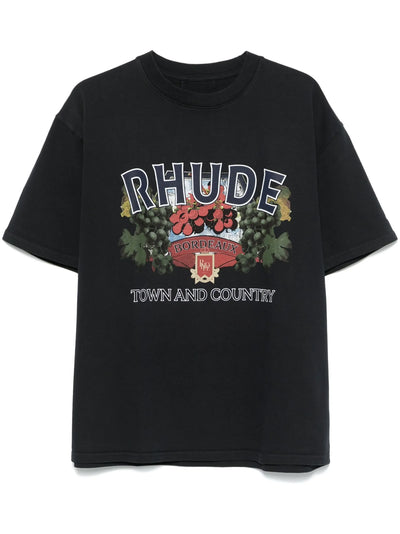 Rhude Town and Country Printed T-Shirt in Black