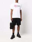 Palm Angels Pink Heart Palm Beach Sprayed T-Shirt in White