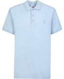 Burberry Branded Circle Logo Eddie Sky Blue Polo Shirt