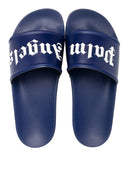 Palm Angels Embossed Logo Sliders in Dark Blue