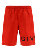 Givenchy Logo Printed Swim Shorts in Red