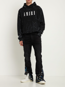 Amiri Cracked Dye Core Logo Black Hoodie