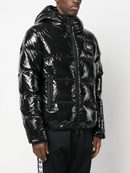 Dsquared2 Logo Patch Hooded Down Coat in Black