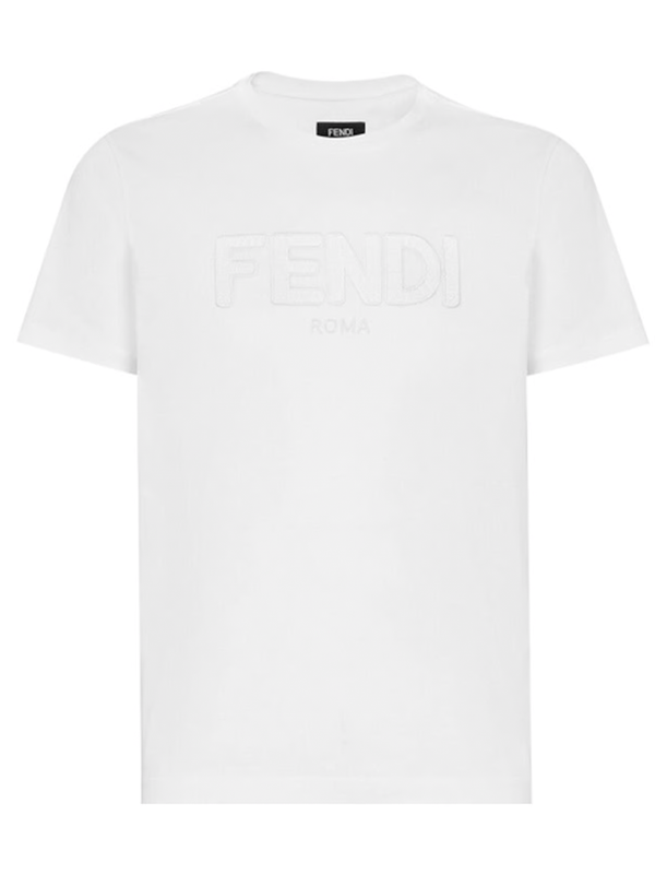 Fendi Zig-Zag Logo T-Shirt in White