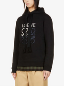 Loewe Anagram Embroidered Logo Hoodie in Black