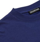 Balenciaga Oversized Logo-Print Cotton-Jersey T-Shirt Blue