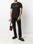 Alexander McQueen Embroidered Logo T-Shirt in Black