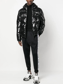 Dsquared2 Logo Patch Hooded Down Coat in Black