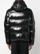 Dsquared2 Logo Patch Hooded Down Coat in Black