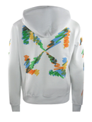 Off-White Colour Scribble Arrows Printed White Hoodie